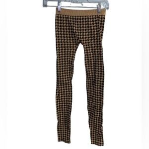 Nikibiki Black Tan Leggings Stretchy Houndstooth